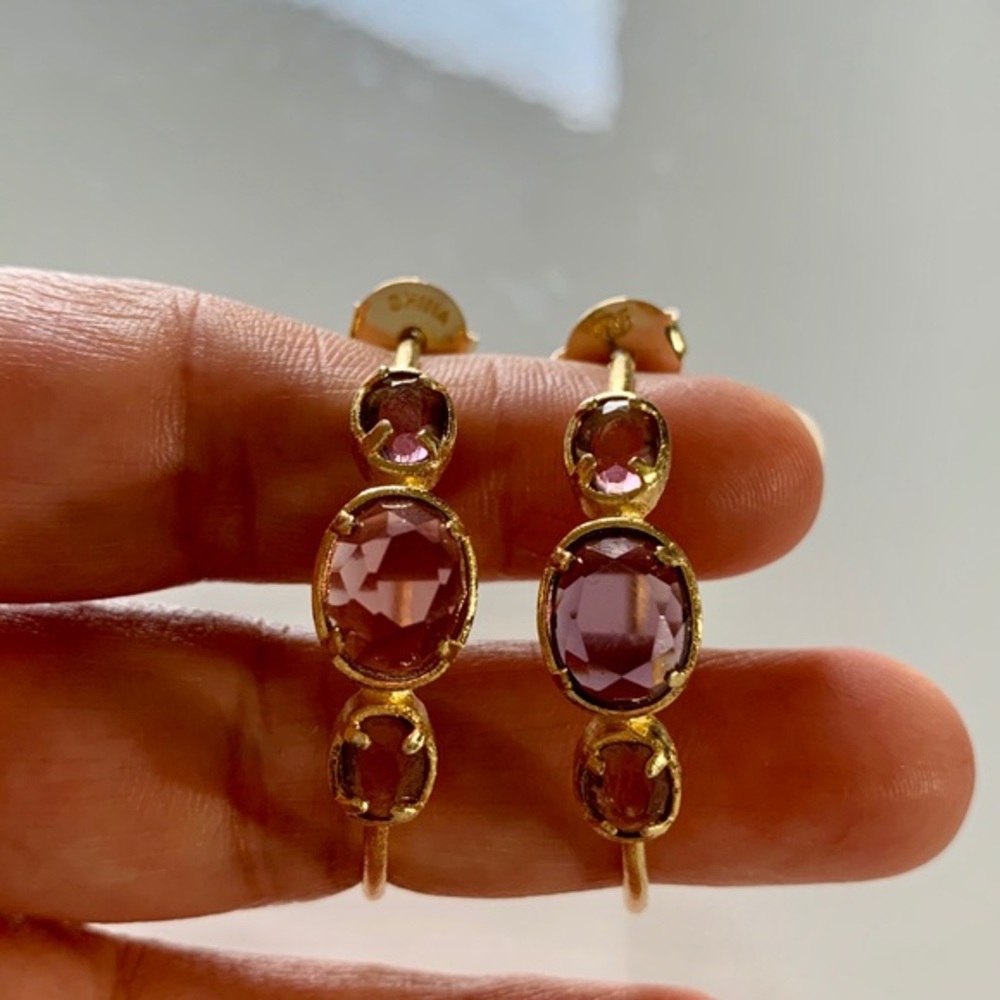 Rivka Friedman 18K Gold Raspberry Hoop Earrings